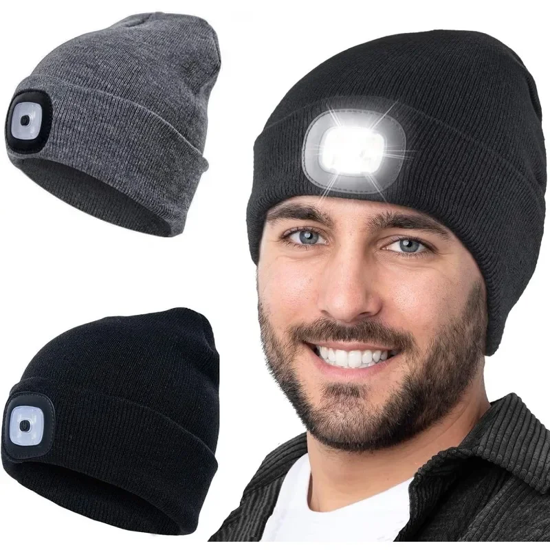 GlowGear™ LED Beanie Hat: USB Rechargeable Winter Headlamp Cap for Warmth & Hands-Free Light - modern electronics 
